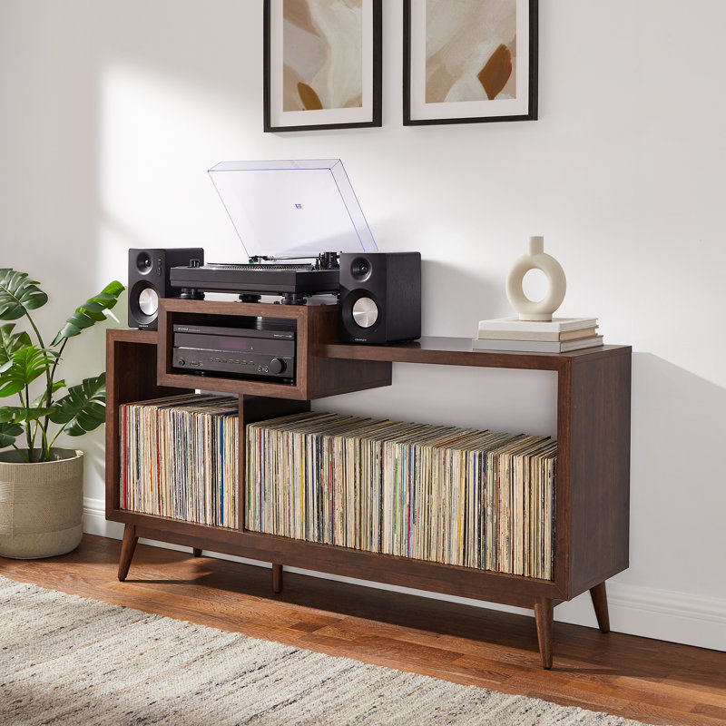 George Oliver Nashville Large Record Player Stand With Vinyl